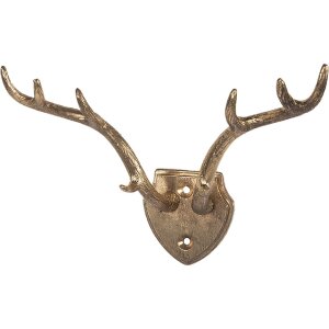 Clayre & Eef Nástěnný hák 17x8x12 cm zlatý