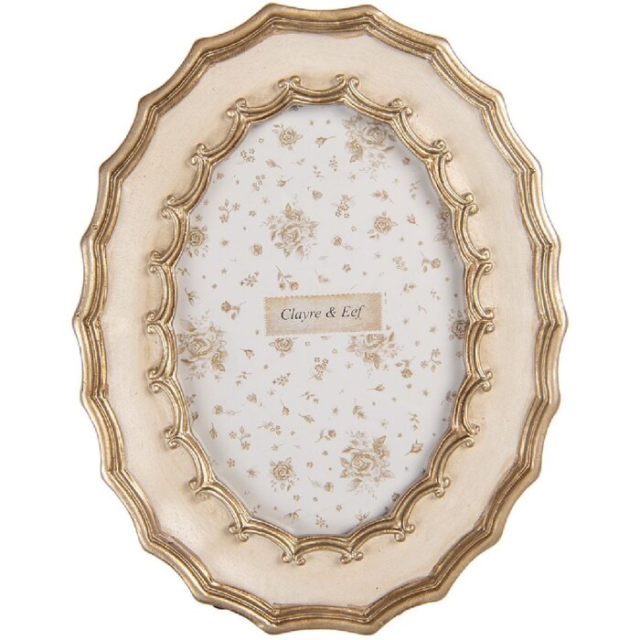 Clayre & Eef Fotorámeček 16x2x21 cm / 10x15 cm bílý