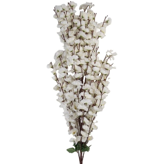 Clayre & Eef Dekorační větev s květy 15x10x100 cm Béžová