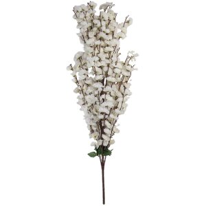 Clayre & Eef Dekorační větev s květy 15x10x100 cm Béžová