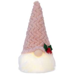 Clayre & Eef 66334 LED trpaslík 10x10x25 cm růžový