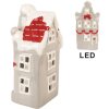 Clayre & Eef LED domeček 11x9x22 cm šedobílý
