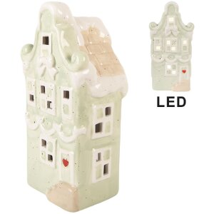 Clayre & Eef LED domeček 11x9x22 cm zelený