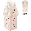 Clayre & Eef 6CE2220P LED domeček 11x10x24 cm růžovo-šedý