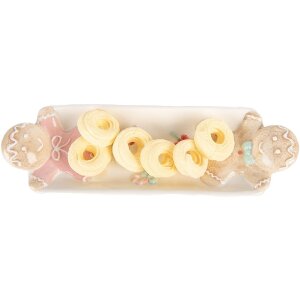 Clayre & Eef Mísa 31x10x5 cm bílá/hnědá keramika