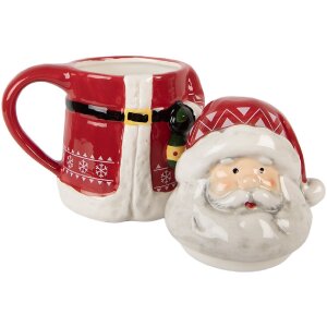 Clayre & Eef Hrnček 450 ml červeno-bílý...