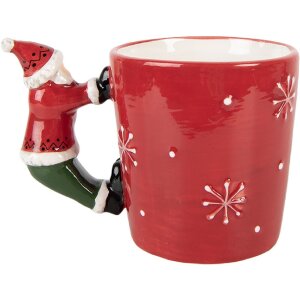 Clayre & Eef Hrneček 400 ml, 15x10x11 cm, červený
