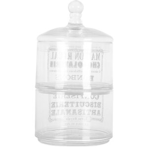 Clayre & Eef Skleněná nádoba na uchovávání s víkem Ø 17x30 cm