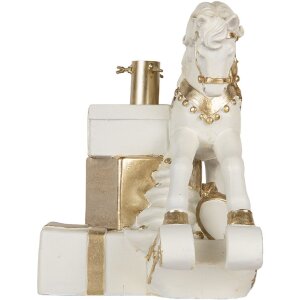 Clayre & Eef Vánoční stojan na stromek 47x30x38 cm bílo-zlatý