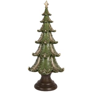 Clayre & Eef 6PR5403 Vánoční stromek Ø 18x41 cm zelený a hnědý