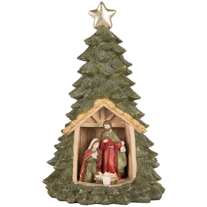 Clayre & Eef Dekorativní vánoční stromek s LED 15x24 cm
