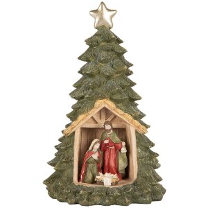Clayre & Eef Dekorativní vánoční stromek s LED 15x24 cm
