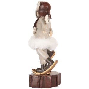 Clayre & Eef Dekorace Dětská 15x7x18 cm Šedá/Hnědá