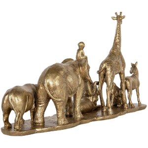 Clayre & Eef 6PR5633 Dekorace Zvířata 52x14x30 cm zlatá