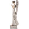 Clayre & Eef 6PR5634 Dekorace Anděl 9x8x23 cm Bílá Šedá