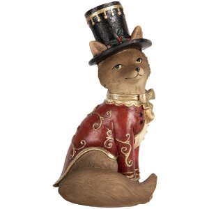 Clayre & Eef Dekorační liška 9x8x17 cm hnědočervená