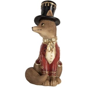 Clayre & Eef Dekorační liška 9x8x17 cm hnědočervená