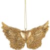 Clayre & Eef 6PR5640 Dekorativní závěsný přívěsek Křídla 10x2x7 cm Zlatá