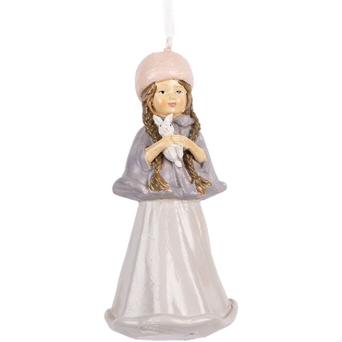 Clayre & Eef Závěsná Dekorace Dítě Béžová/Šedá 5x5x11 cm