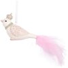 Clayre & Eef 6PR5657 Dekorační přívěs Pták 8x5x5 cm Bílá/Růžová