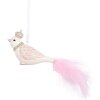 Clayre & Eef 6PR5657 Dekorační přívěs Pták 8x5x5 cm Bílá/Růžová