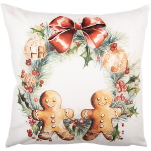 Clayre & Eef KT021.437 Potah na polštář 45x45 cm bílo-hnědý