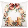 Clayre & Eef KT021.437 Potah na polštář 45x45 cm bílo-hnědý