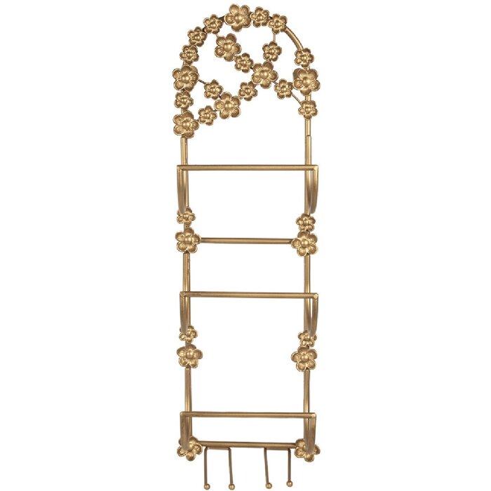 Clayre & Eef 5Y1387 Stojan na víno 21x13x62 cm zlatý