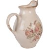 Clayre & Eef Dekorační džbán 21x16x24 cm béžovo-růžový