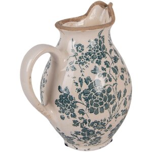 Clayre & Eef Dekorační konvice 16x12x19 cm béžovo-zelená