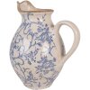 Clayre & Eef Dekorační džbán 21x16x24 cm béžovo-modrá