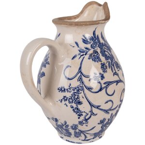 Clayre & Eef 6CE2238S Dekorační konvice 16x12x19 cm béžovo-modrá