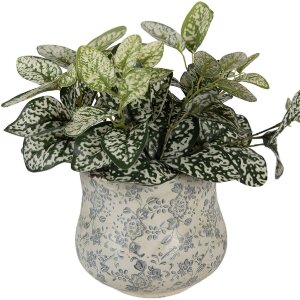 Clayre & Eef Květináč 6CE2240M Ø 18x15 cm zelená šedá