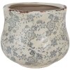 Clayre & Eef Květináč 6CE2240M Ø 18x15 cm zelená šedá