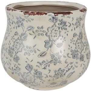 Clayre & Eef Květináč 6CE2240S Ø 15x13 cm Zelená Šedá