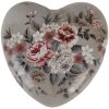 Clayre & Eef Dekorace Srdce 11x11x4 cm Šedá/Růžová
