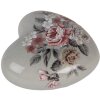 Clayre & Eef Dekorativní srdce 8x8x4 cm šedá/růžová