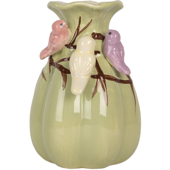 Clayre & Eef Váza Ø 10x14 cm zelená a růžová