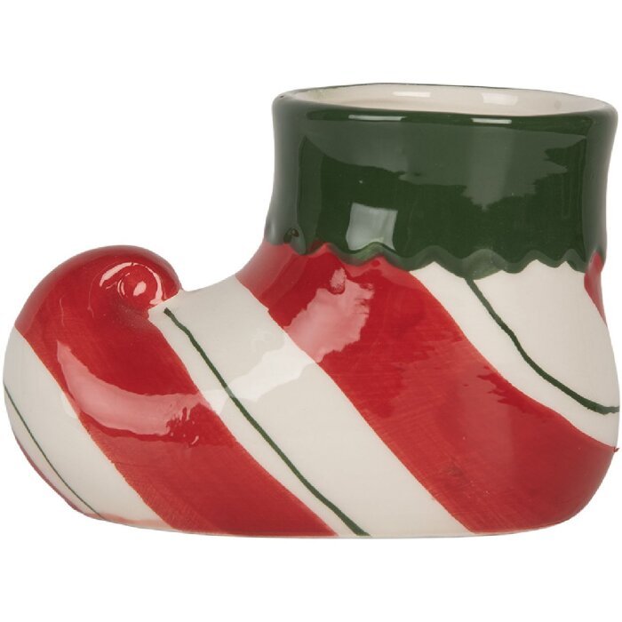 Clayre & Eef Dekorační květináč 15x8x10 cm červeno-zelený