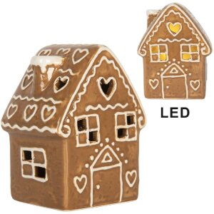 Clayre & Eef Dekorační domeček s LED 8x6x11 cm
