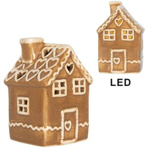 Clayre & Eef Dekorativní domeček s LED 7x7x11 cm