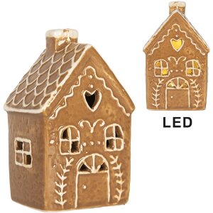 Clayre & Eef Dekorativní domeček s LED 7x6x12 cm