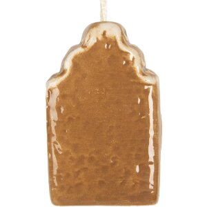 Clayre & Eef Dekorační závěs Dům 4x4x6 cm hnědo-bílá keramika