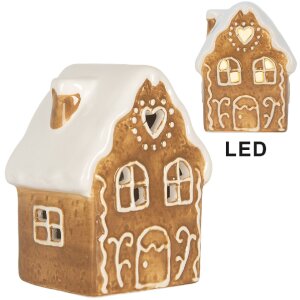 Clayre & Eef Dekorativní domeček s LED 8x6x11 cm