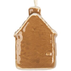 Clayre & Eef Dekorace závěsný domeček 4x4x7 cm