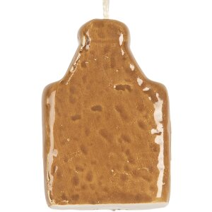 Clayre & Eef Dekorační závěs Dům 4x4x6 cm hnědý a bílý