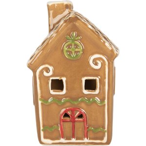 Clayre & Eef Dekorativní domeček s LED osvětlením 8x8x12 cm