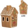 Clayre & Eef Dekorativní domeček s LED osvětlením 8x8x12 cm