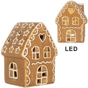 Clayre & Eef Dekorační domeček s LED 8x6x11 cm