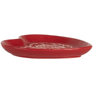 Clayre & Eef Malý talíř 17x17x3 cm červeno-bílý